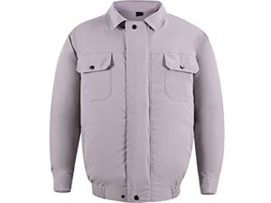 ZSQAW Summer Outdoor Cooling Fan Jacket Men's Air-Conditioning Suit Sun Protection Clothing Wear-Resistant Construction Work Clothes (Color : B