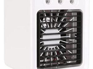 SENTIM Portable Shaking Head Fan with ice Spray Water Cooling Fan Desktop moisturizing Cool Water Mist air Conditioning Fan (Color : White Bu2)