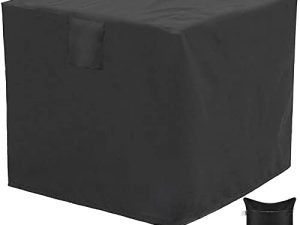 Skyour Outdoor Central Air Conditioner Covers Waterproof Heavy Duty Outside Central AC Unit Cover Protector for Square Patio Furniture Central Air Conditioner Cover (M: 26x26x32 in)