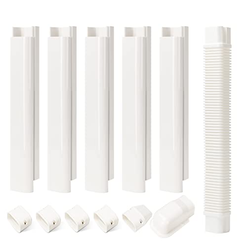 3" W 9Ft L Line Set Cover Kit for Mini Split Air Conditioners Decorative PVC Slim Line Cover for Central AC & Heat Pumps Systems Tubing Cover 3" W 9Ft L Line Set Cover Kit for Mini Split Air Conditioners Decorative PVC Slim Line Cover for Central AC & Heat Pumps Systems Tubing Cover