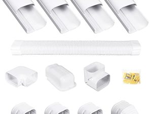 Wintcomfort 3" 16.5Ft Decorative Line Set Cover Kit for Heat Pump System and Ductless Mini Split Air Conditioner