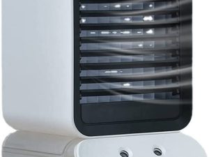 Lincheer Mini Air Cooler Portable Small Air-Conditioning Office Desk Mobile Multi-Functional Cooling Fan Humidifier (Color : A)