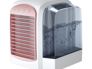 NOLITOY Portable Air Conditioner European Style Mini Personal Cooling Fan Small Space Cooler USB Cooling Fan for Home Office Outdoor (Pink)