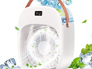 BNT Mini Ac Fan，Upgraded Multifunction 3 in 1 Car Air Conditioner with Mist Sprayer， USB Mini Portable Air Conditioner for Room/Tent/Office/Bedroom/Car