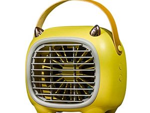 GONEBIN Portable Conditioner Portable Evaporative Cooler Humidifier Mini Desktop (Yellow