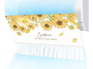 Utopone On-Hook Air-Conditioning Windshield 45cm Widened Air-Conditioning Deflector Multi-Angle Adjustment Coolness No Wind No Condensation with Lace with Decorative Painting
