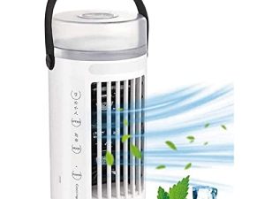 Wiracil Evaporative Air Cooler - 3 Power Levels Air Con Window Vent Kit - 3 Adjustable Speeds Portable Air Conditioning - for Home and Office