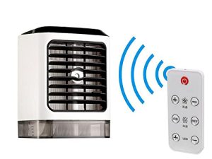 QYZL Mini Air Cooler with Remote Control New Desktop Humidifier Refrigeration Air Conditioning Fan Desktop Moisturizing Spray Small Fan Portable