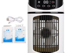 Portable Mini Air Conditioner Mobile Multifunction Air Cooler Fan Water Cooling Fan for Office Home Air Cooler Water Cooling Fan Mobile Air Cooler Mini Air Cooler