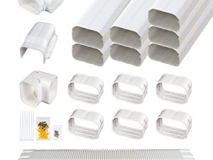 Pearwow 4" W 25Ft L Decorative PVC Line Set Cover Kit for Ductless Mini Split Air Conditioners