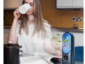 Portable Air Conditioning Fan Leafless Fan USB Recharge Timing Atmosphere Lamp Personal Air Cooler with 6 Wind Speeds Desktop Quiet Humidification for Household Dormitory Office