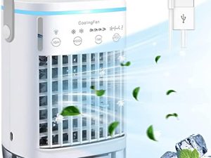 4 Speeds Mini Air Conditioner Fan with 7 Colors Light