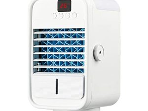 Mini Evaporative Air Cooler With Led Display Rechargeable Portable For Home