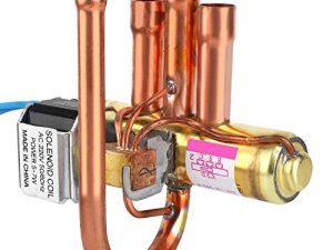 Lodokdre 1pc Air Conditioning Electromagnetic Four Way Reversing Valve With Coil Copper Air Conditioner Hydraulic Valve Replacement Parts ( Color : 1P )