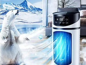 MIS1950s Portable Electric Evaporative Air Cooler Cooling Fan for Room Home Dormitory Office Desktop Humidification Fan USB Timing Air Conditioning Fan humidified and Purified Fan