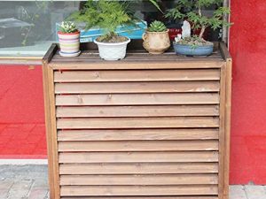 Aigoss Outdoor Air Conditioning Cover Privacy Screen Air Conditioning Rack Solid Wood Air Conditioning Flower Stand Shell Blinds Plant Storage Fence Screen to Hide Air Conditioner Storage